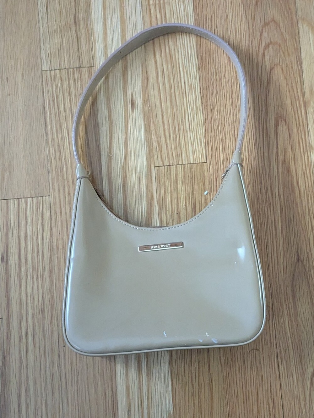 Nine West Taupe Patent Shoulder Bag